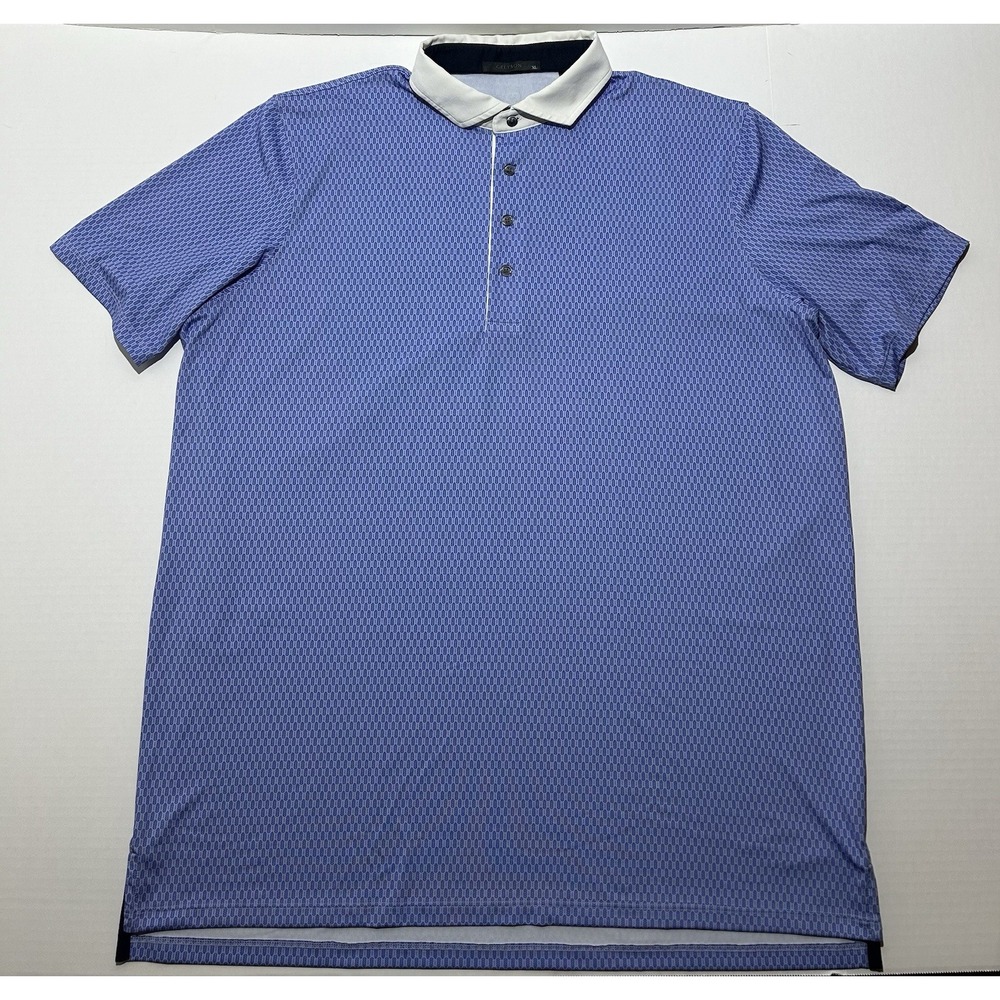 Greyson Golf Polo Mens Size XL Geometric Outdoor Performance Stretch AOP LOGO!